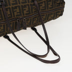 FENDI Zucca Canvas Shoulder Bag Brown Black78535