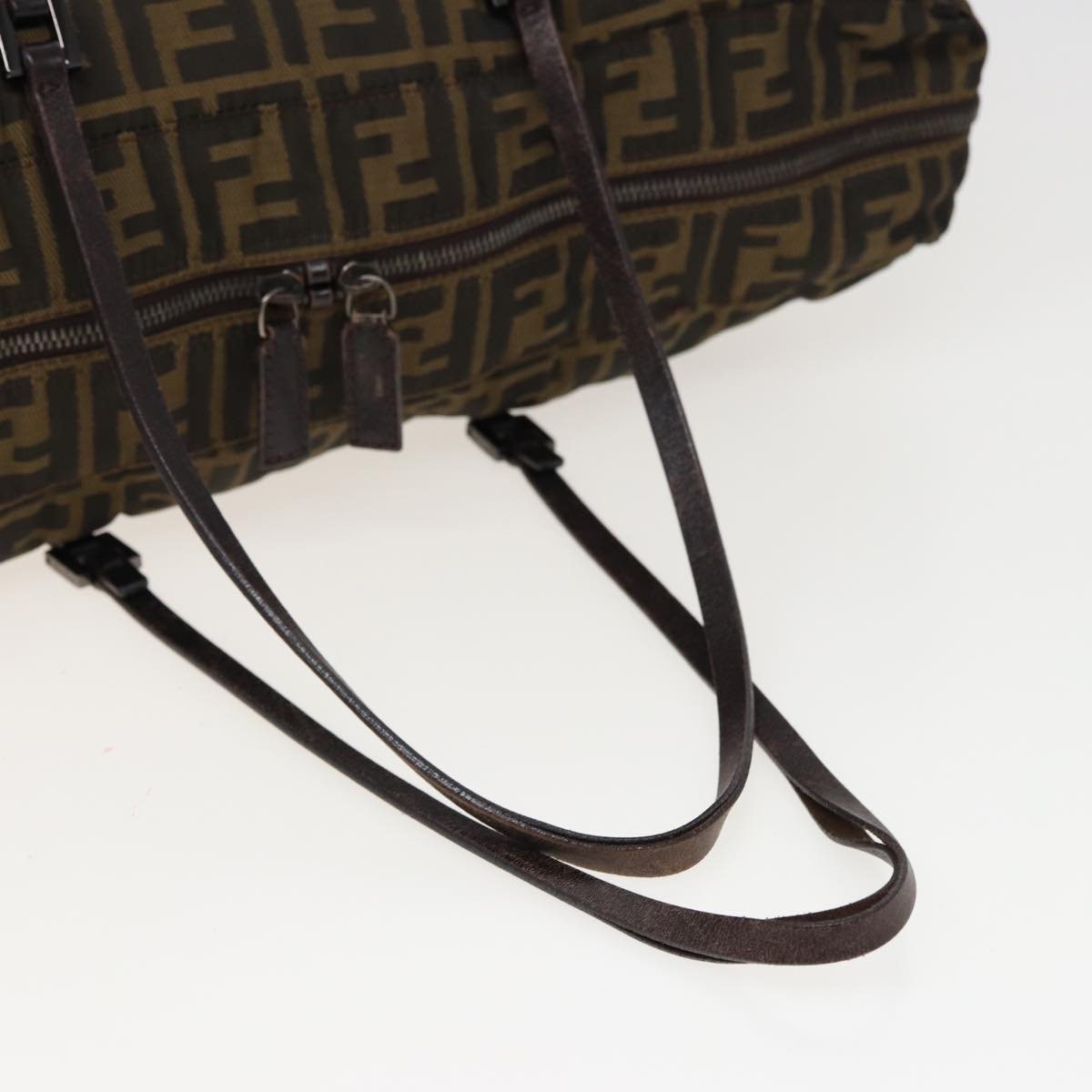 FENDI Zucca Canvas Shoulder Bag Brown Black78535