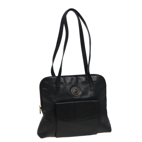 CELINE Shoulder Bag Leather Black  78547