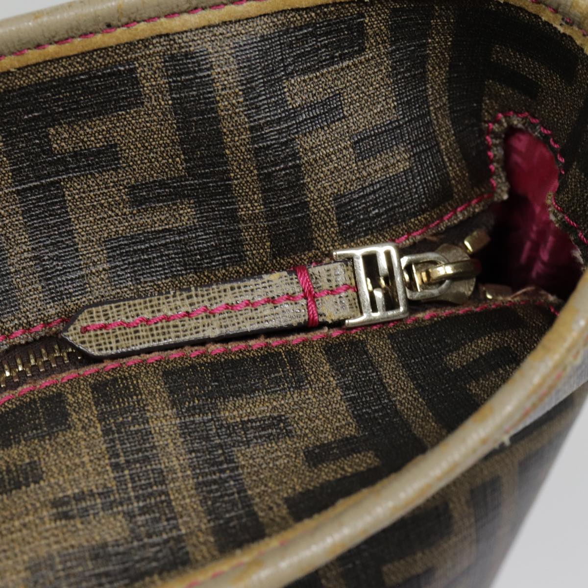 FENDI Zucca Canvas Tote Bag Brown Gold78561