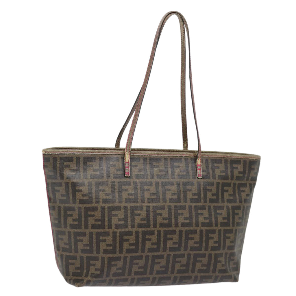 FENDI Zucca Canvas Tote Bag Brown Black gold78563