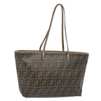 FENDI Zucca Canvas Tote Bag Brown Black gold78563