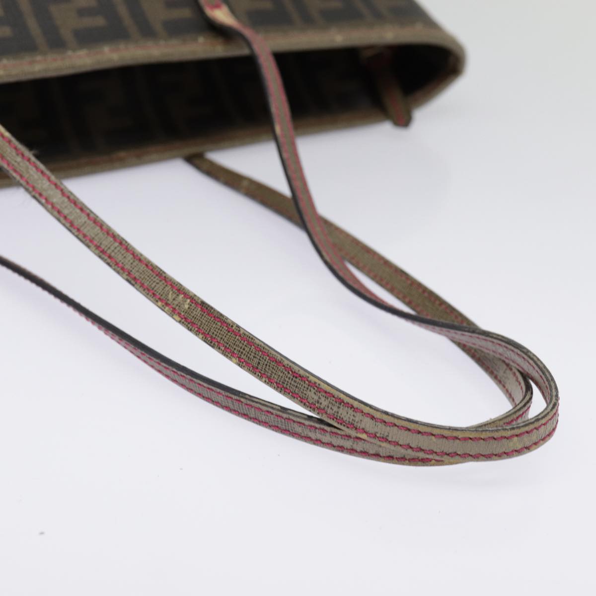 FENDI Zucca Canvas Tote Bag Brown Black gold78563