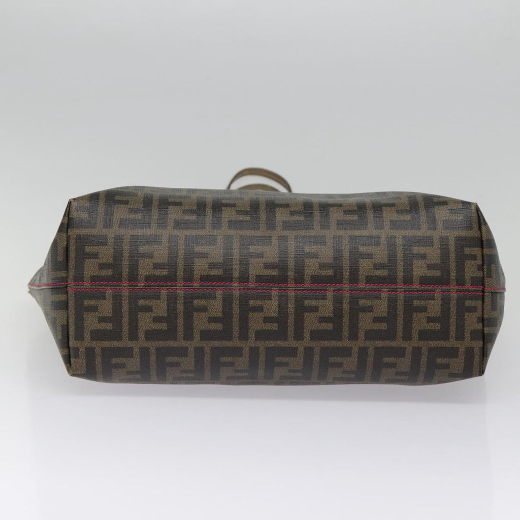 FENDI Zucca Canvas Tote Bag Brown Black gold78563