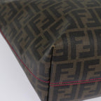 FENDI Zucca Canvas Tote Bag Brown Black gold78563
