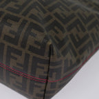 FENDI Zucca Canvas Tote Bag Brown Black gold78563