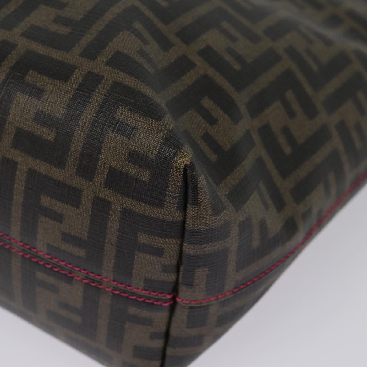 FENDI Zucca Canvas Tote Bag Brown Black gold78563