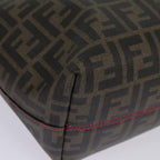 FENDI Zucca Canvas Tote Bag Brown Black gold78563
