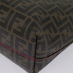 FENDI Zucca Canvas Tote Bag Brown Black gold78563