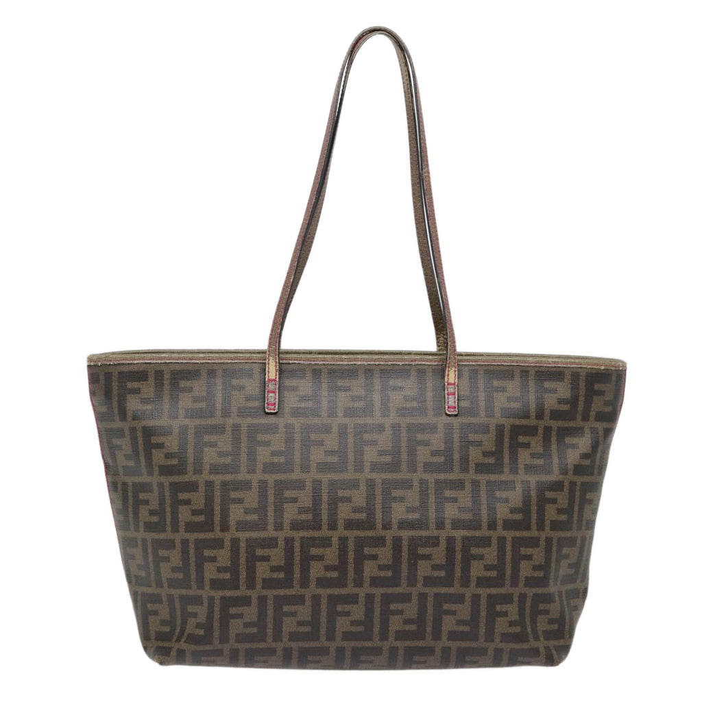 FENDI Zucca Canvas Tote Bag Brown Black gold78563
