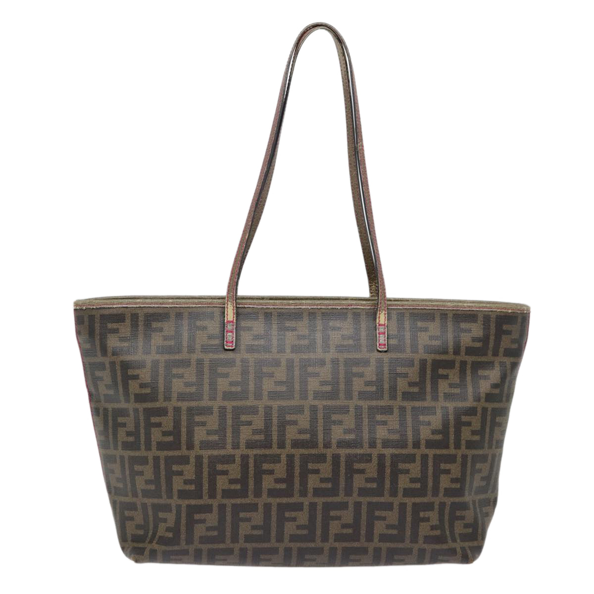 FENDI Zucca Canvas Tote Bag Brown Black gold78563