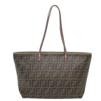 FENDI Zucca Canvas Tote Bag Brown Black gold78563