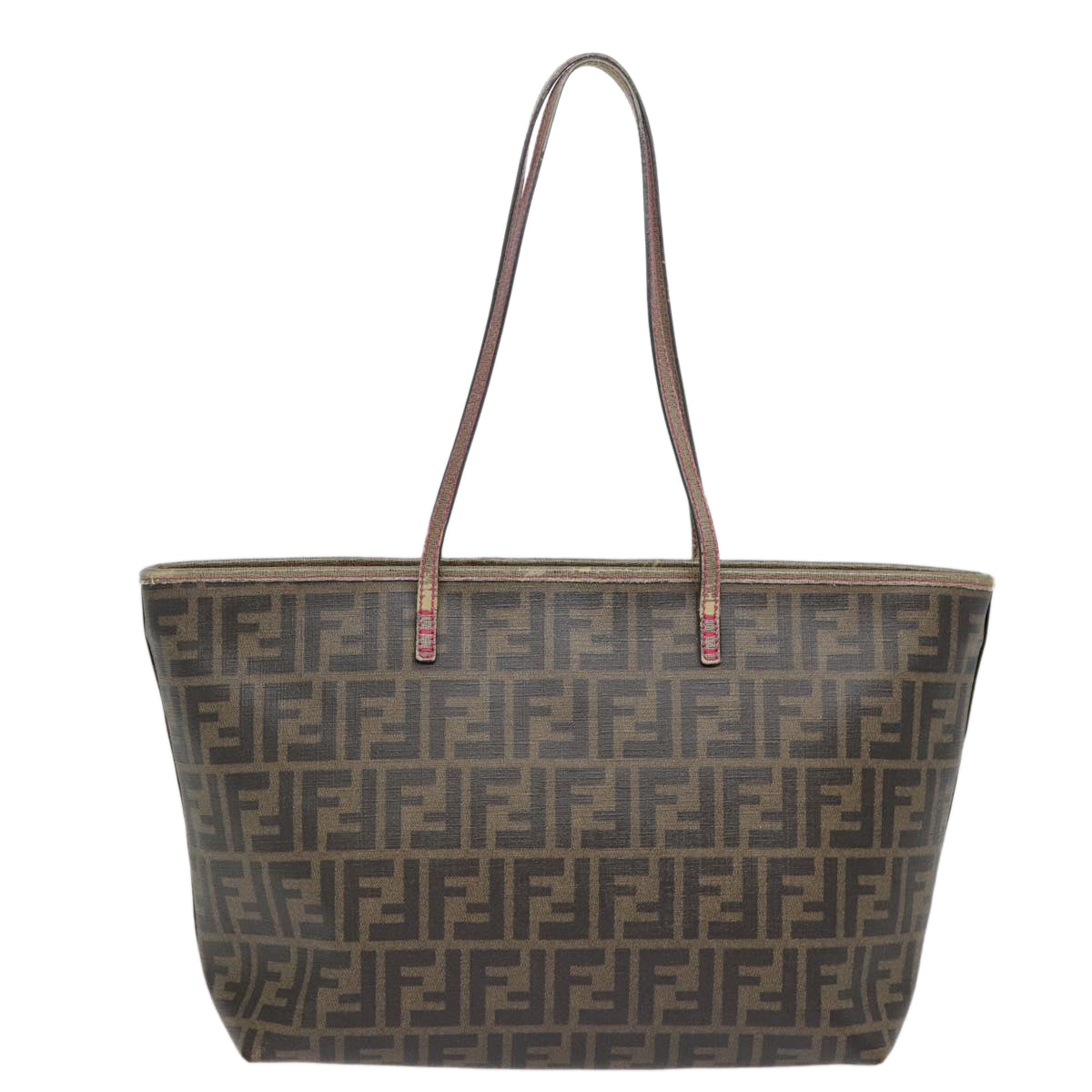 FENDI Zucca Canvas Tote Bag Brown Black gold78563