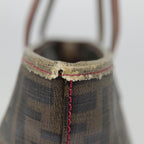 FENDI Zucca Canvas Tote Bag Brown Black gold78563