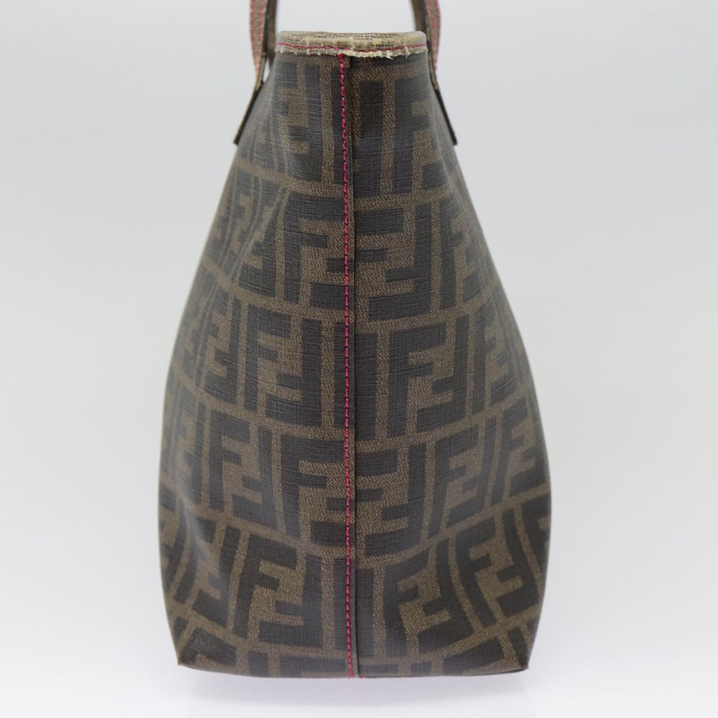 FENDI Zucca Canvas Tote Bag Brown Black gold78563