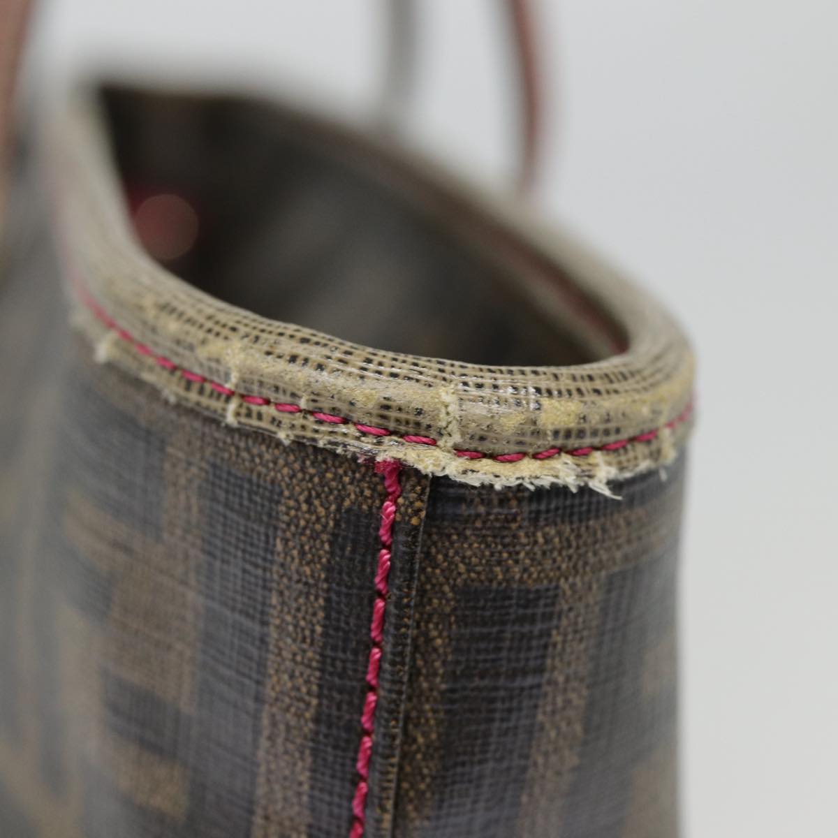 FENDI Zucca Canvas Tote Bag Brown Black gold78563