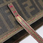 FENDI Zucca Canvas Tote Bag Brown Black gold78563