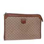 CELINE Macadam Canvas Clutch Bag Beige Auth 78614