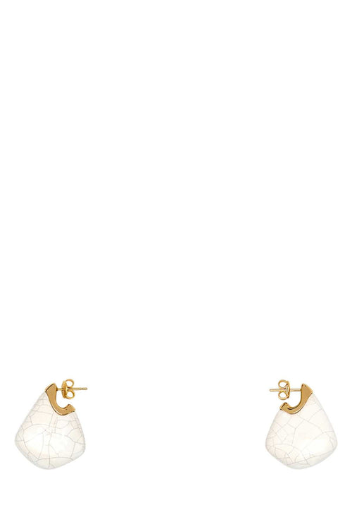 BOTTEGA VENETA Mini Ceramic and Silver Finish Earrings