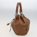 CELINE Hand Bag Leather 2way Beige  78642