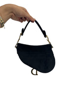 DIOR - Black Velvet Crystals Mini Saddle