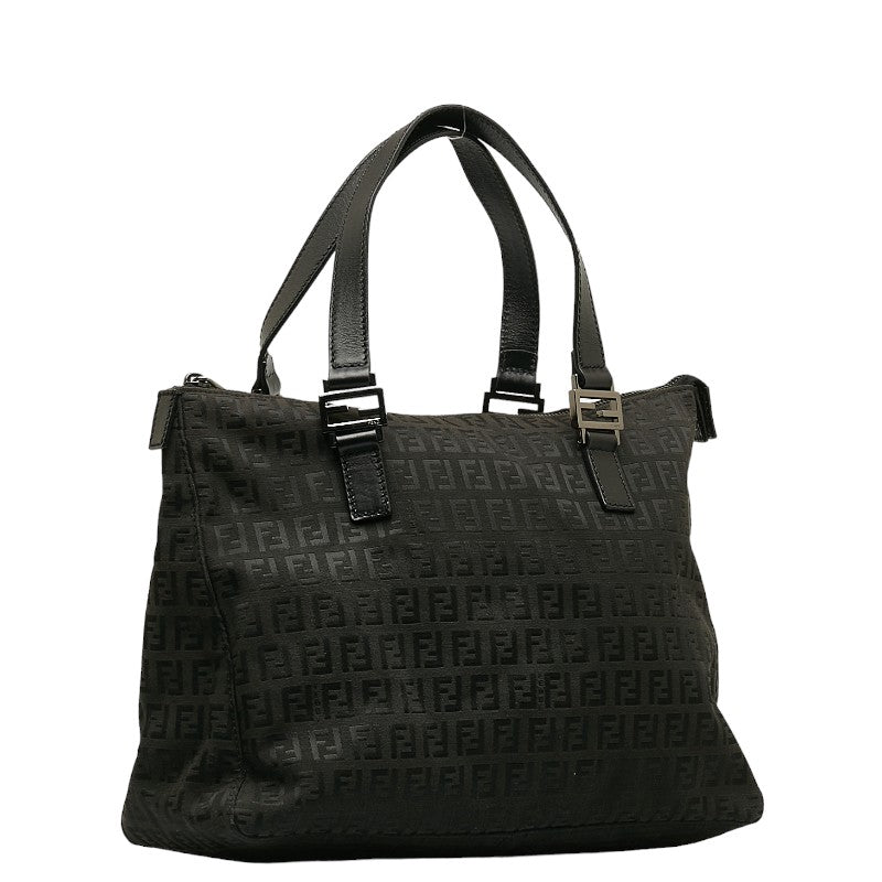 Fendi Zubo Handbag 8BH134 Black Linen Leather  Fendi