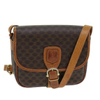 CELINE Macadam Canvas Shoulder Bag PVC Leather Brown  78765