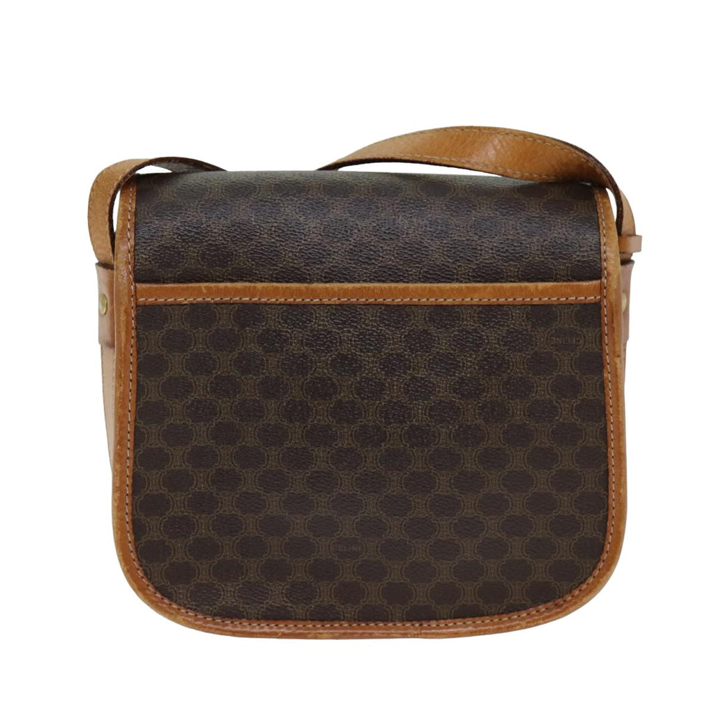 CELINE Macadam Canvas Shoulder Bag PVC Leather Brown  78765