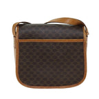 CELINE Macadam Canvas Shoulder Bag PVC Leather Brown  78765