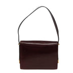 CELINE Shoulder Bag Leather Wine Red  78766