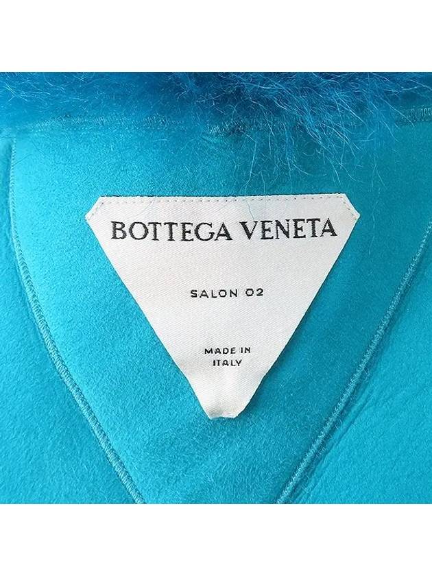 Bottega Veneta 680332 V1DS0 4467 Blue Shearling Fur Lambskin Women s Belt Coat