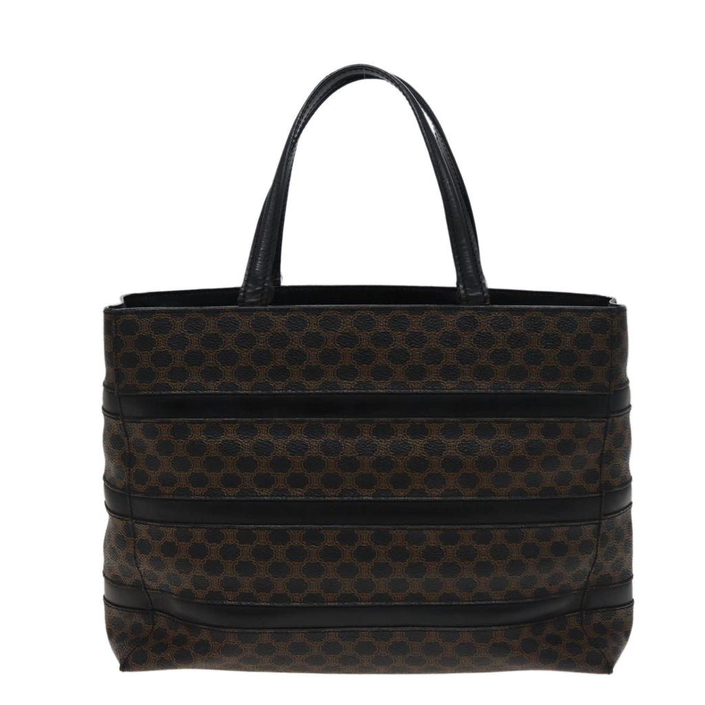CELINE Macadam Canvas Tote Bag PVC Black Auth 78829
