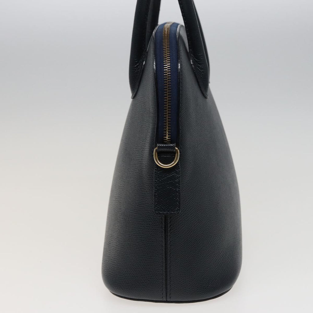 CELINE Hand Bag Leather Navy  78830