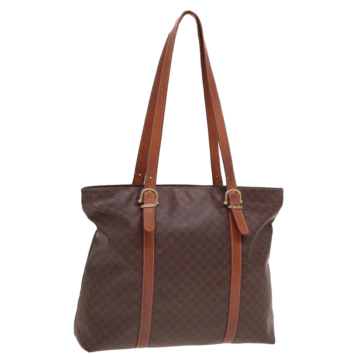 CELINE Macadam Canvas Tote Bag PVC Brown  78833