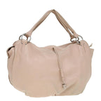 CELINE Tote Bag Leather Beige Auth 78835