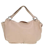CELINE Tote Bag Leather Beige Auth 78835