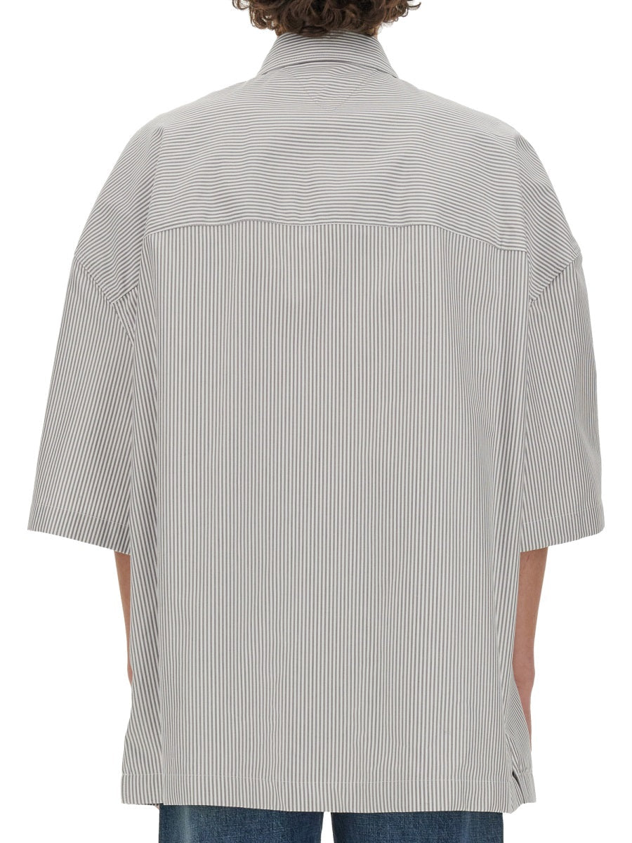 BOTTEGA VENETA Striped Overshirt with BV Embroidered - Size 48