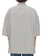 BOTTEGA VENETA Striped Overshirt with BV Embroidered - Size 48