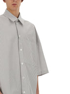 BOTTEGA VENETA Striped Overshirt with BV Embroidered - Size 48