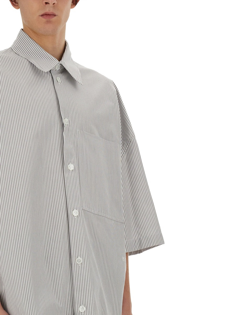 BOTTEGA VENETA Striped Overshirt with BV Embroidered - Size 48