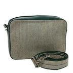 PRADA Shoulder Bag Canvas Leather Green 78960