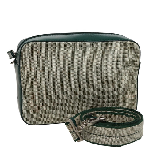 PRADA Shoulder Bag Canvas Leather Green 78960
