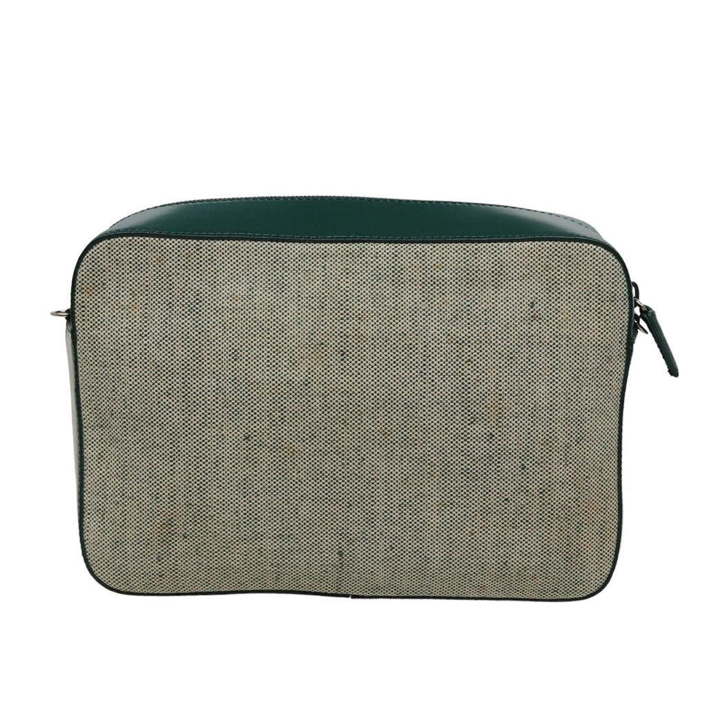 PRADA Shoulder Bag Canvas Leather Green 78960