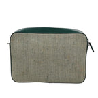 PRADA Shoulder Bag Canvas Leather Green 78960