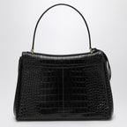 Balenciaga Cocco-Print Black Calfskin Medium Rodeo Bag Women