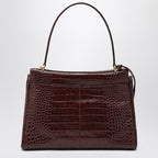 Balenciaga Cocco-Print Burgundy Calfskin Medium Rodeo Bag Women