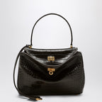 Balenciaga Small Rodeo Bag In Brown Crocodile-Effect Leather Women
