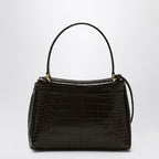 Balenciaga Small Rodeo Bag In Brown Crocodile-Effect Leather Women