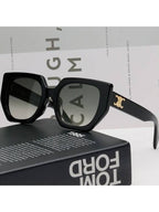CELINE Eyewear Triomphe Square Acetate Sunglasses Black