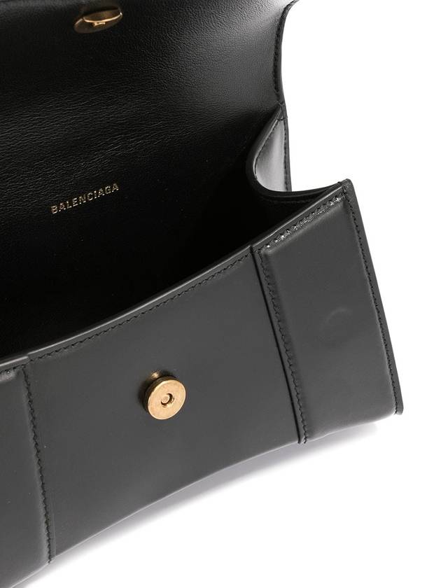 Balenciaga Hourglass XS Glossy Calfskin Tote Bag Black